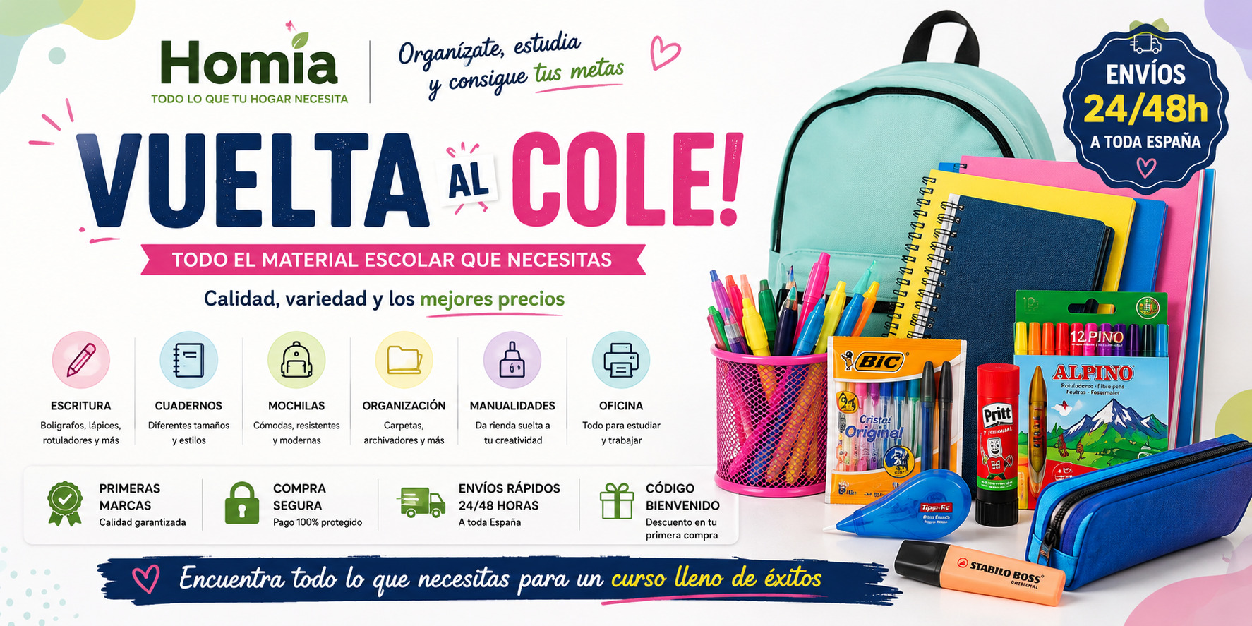 Material Escolar y de Oficina Online | Homia