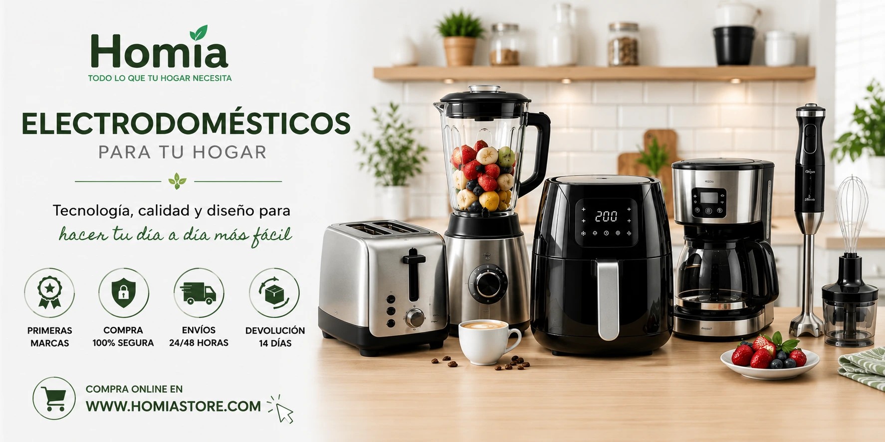 Electrodomésticos para Cocina y Hogar | Freidoras de Aire, Batidoras y Más | Homia