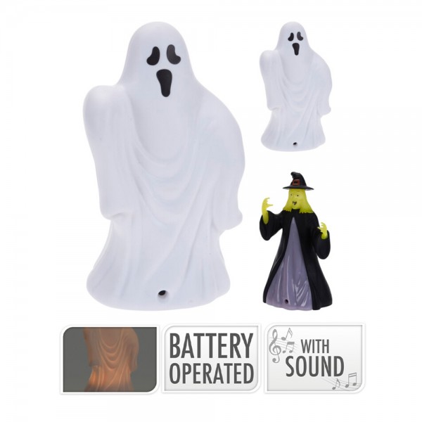 Linterna Halloween 14 cm con LED y sonido