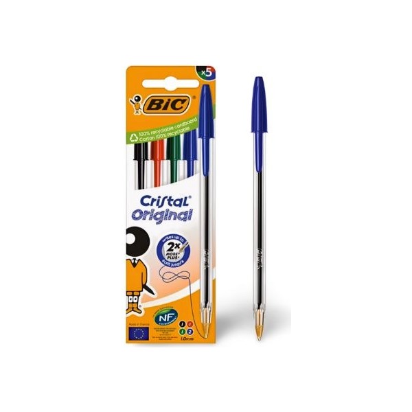 BIC Cristal Original – Bolígrafo Clásico de Escritura Suave