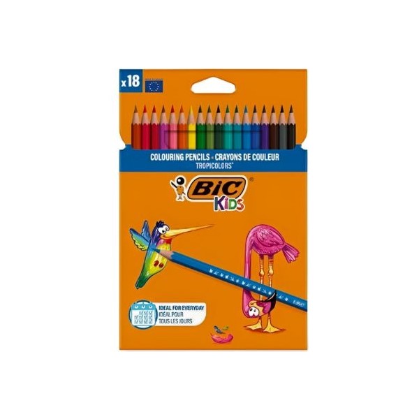 BIC Lápices de Colores 18uds – Colores Intensos para Dibujar y Colorear