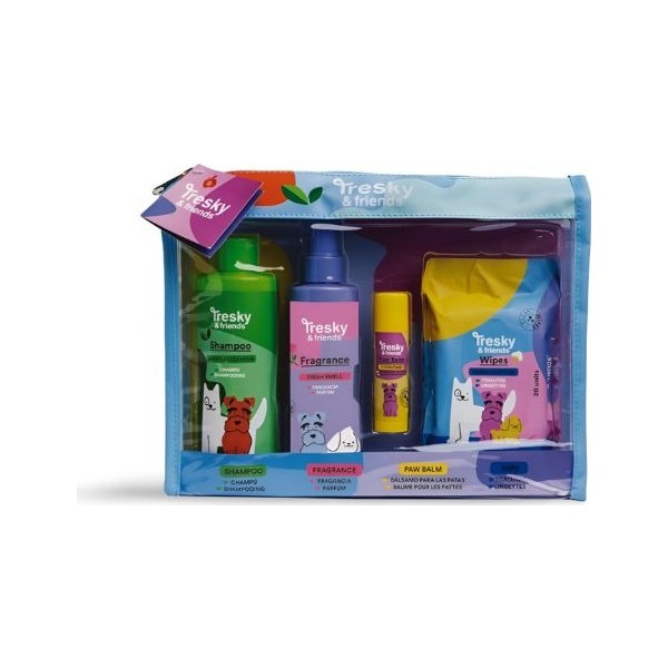 Tresky Friends Set para perros con neceser